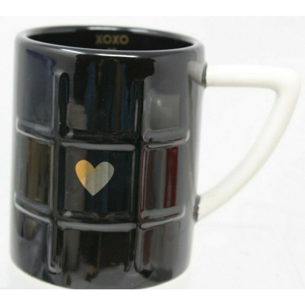 NEW MAGENTA Black XOXO Tic Tac Toe Mug Coffee Cup Tea Heart Love Valentine RARE